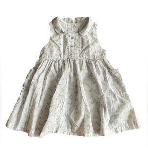 TARTINE ET CHOCOLAT Bébé/Baby | White dress with Grey/Grey Flowers